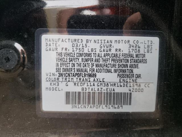 Photo 10 from auction – 2015 NISSAN VERSA S with VIN 3N1CN7AP0FL919689