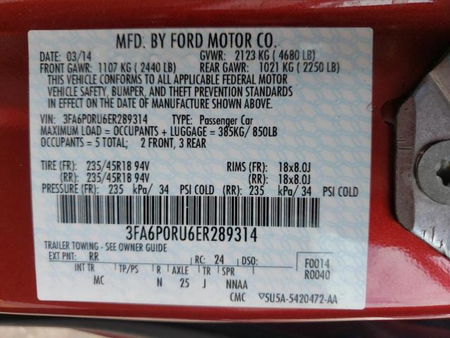 Photo 10 from auction – 2014 FORD FUSION TIT with VIN 3FA6P0RU6ER289314