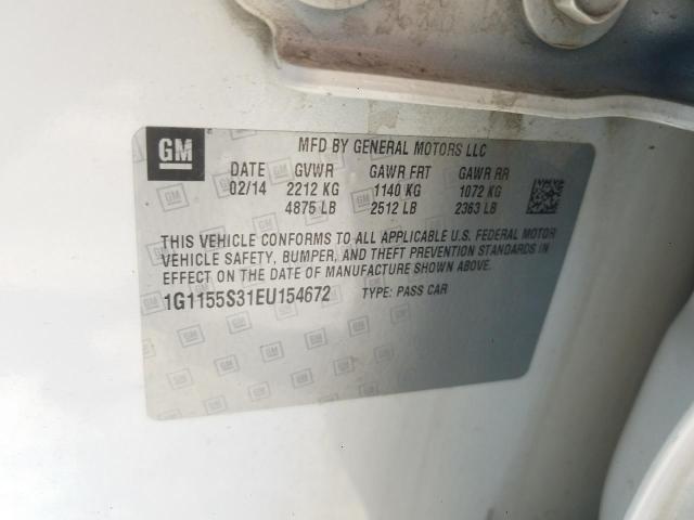 Photo 10 from auction – 2014 CHEVROLET IMPALA LTZ with VIN 1G1155S31EU154672
