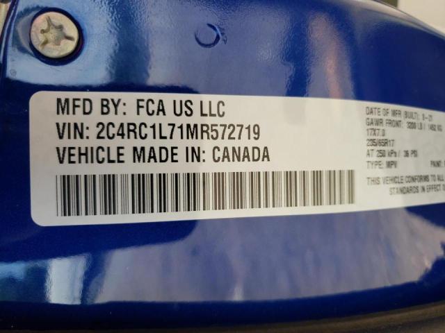 Photo 10 from auction – 2021 CHRYSLER PACIFICA H with VIN 2C4RC1L71MR572719