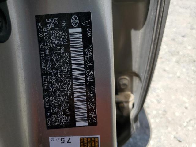 Photo 10 from auction – 2008 TOYOTA PRIUS with VIN JTDKB20U183392966