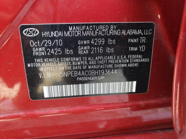 Photo 10 from auction – 2011 HYUNDAI SONATA GLS with VIN 5NPEB4AC0BH193644