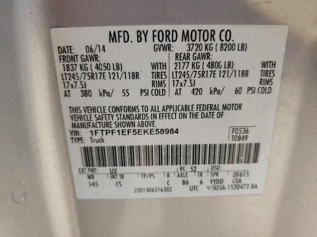 Photo 10 from auction – 2014 FORD F150 with VIN 1FTPF1EF5EKE58984