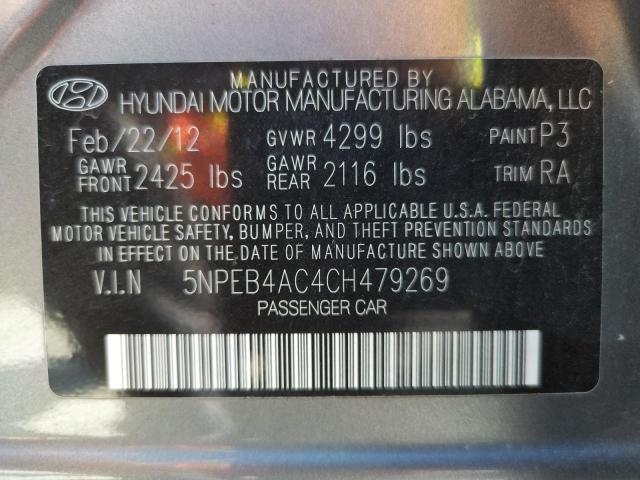 Photo 10 from auction – 2012 HYUNDAI SONATA GLS with VIN 5NPEB4AC4CH479269