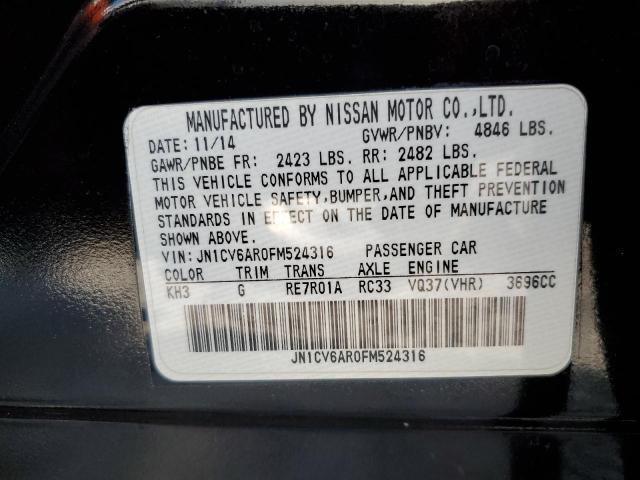 Photo 10 from auction – 2015 INFINITI Q40 with VIN JN1CV6AR0FM524316