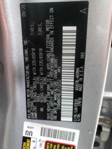 Photo 10 from auction – 2020 TOYOTA HIGHLANDER with VIN 5TDHBRCH9LS513252