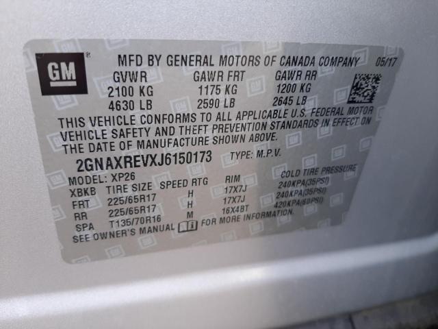 Photo 10 from auction – 2018 CHEVROLET EQUINOX LS with VIN 2GNAXREVXJ6150173