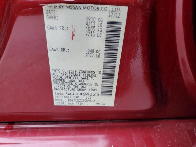 Photo 10 from auction – 2013 NISSAN ALTIMA 2.5 with VIN 1N4AL3AP4DN494225