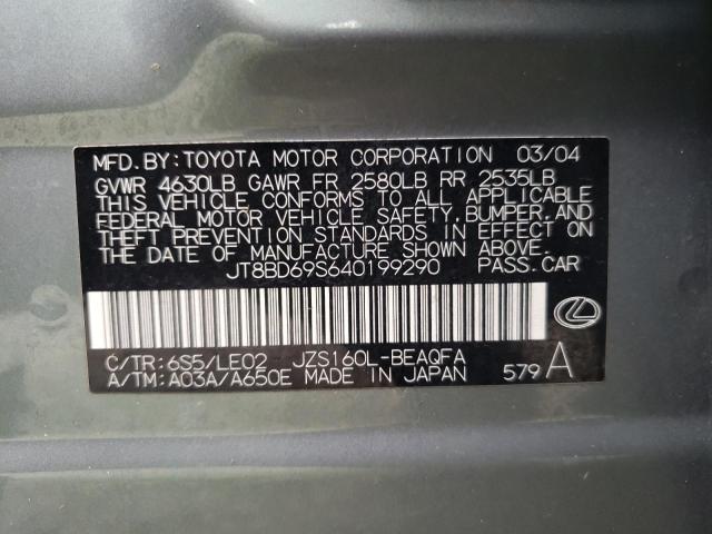 Photo 10 from auction – 2004 LEXUS GS 300 with VIN JT8BD69S640199290