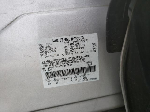 Photo 10 from auction – 2015 FORD EDGE SEL with VIN 2FMTK3J87FBC35141