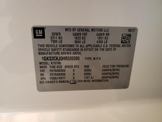Photo 10 from auction – 2017 GMC YUKON DENA with VIN 1GKS2CKJ0HR309389