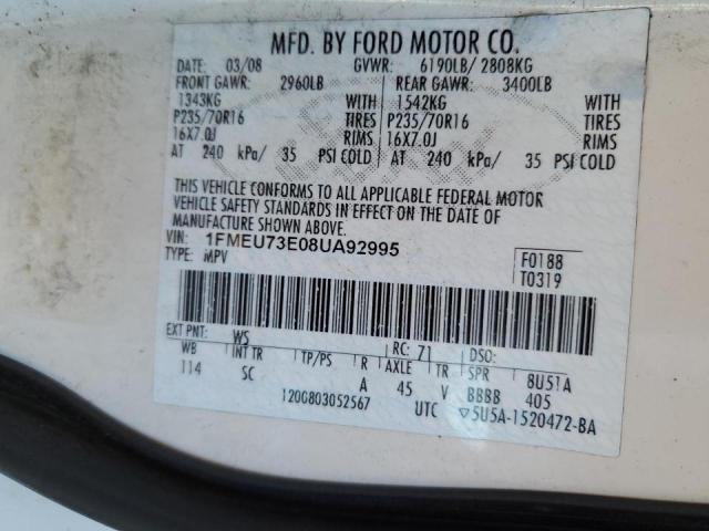 Photo 10 from auction – 2008 FORD EXPLORER S with VIN 1FMEU73E08UA92995