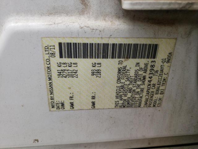 Photo 10 from auction – 2012 NISSAN ALTIMA BAS with VIN 1N4AL2APXCN443983