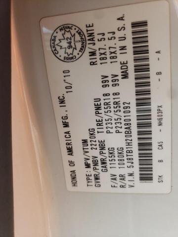 Photo 10 from auction – 2011 ACURA RDX with VIN 5J8TB1H20BA801092