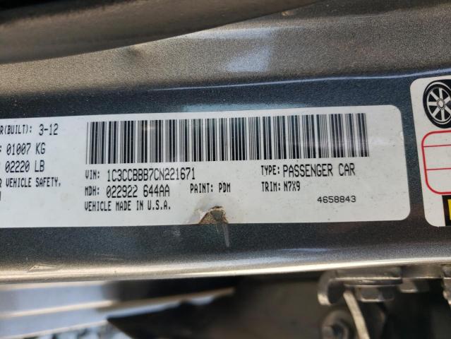 Photo 10 from auction – 2012 CHRYSLER 200 TOURIN with VIN 1C3CCBBB7CN221671