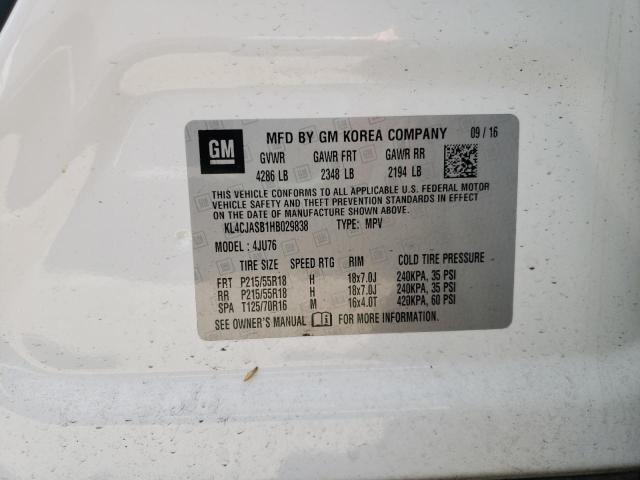 Photo 10 from auction – 2017 BUICK ENCORE PRE with VIN KL4CJASB1HB029838
