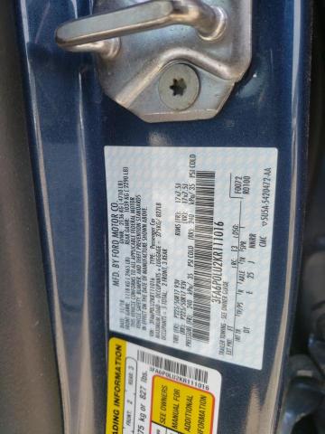 Photo 10 from auction – 2019 FORD FUSION SE with VIN 3FA6P0LU2KR111016