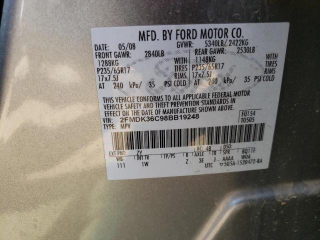 Photo 10 from auction – 2008 FORD EDGE SE with VIN 2FMDK36C98BB19248