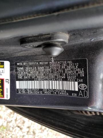 Photo 10 from auction – 2012 TOYOTA COROLLA BA with VIN 2T1BU4EE9CC847568