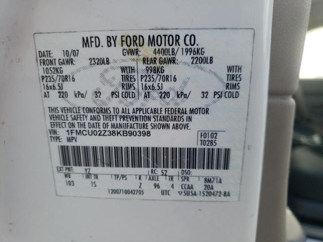 Photo 10 from auction – 2008 FORD ESCAPE XLS with VIN 1FMCU02Z38KB90398
