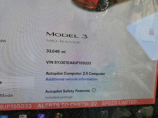 Photo 8 from auction – 2018 TESLA MODEL 3 with VIN 5YJ3E1EA8JF155033
