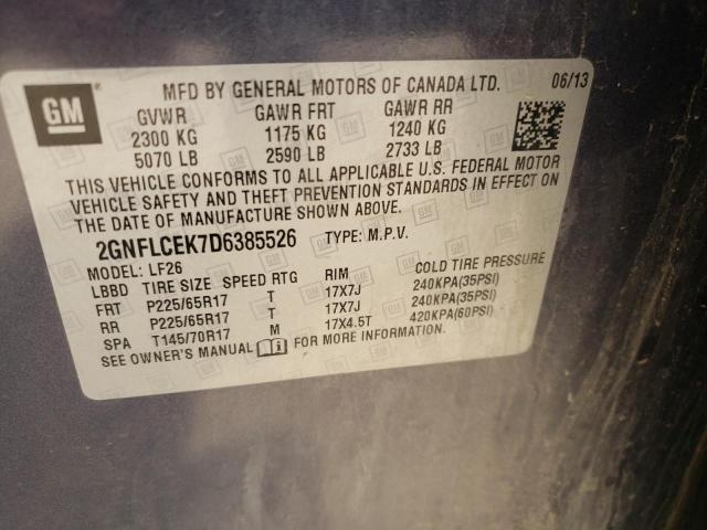 Photo 10 from auction – 2013 CHEVROLET EQUINOX LS with VIN 2GNFLCEK7D6385526