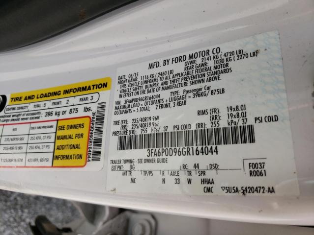 Photo 10 from auction – 2016 FORD FUSION TIT with VIN 3FA6P0D96GR164044