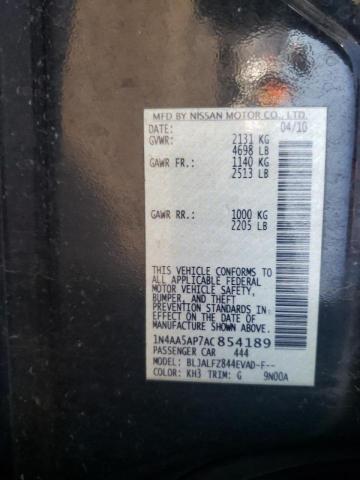 Photo 10 from auction – 2010 NISSAN MAXIMA S with VIN 1N4AA5AP7AC854189