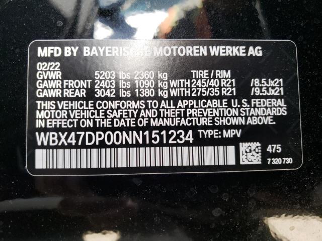 Photo 10 from auction – 2022 BMW X3 SDRIVE3 with VIN WBX47DP00NN151234
