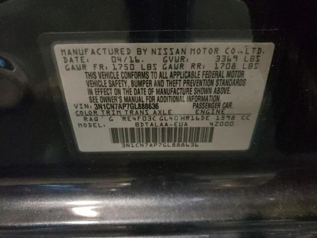 Photo 10 from auction – 2016 NISSAN VERSA S with VIN 3N1CN7AP7GL888636