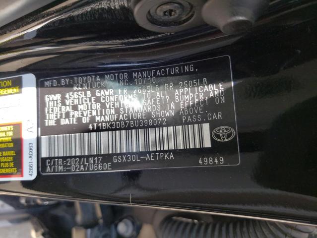 صورة رقم 10 من المزاد - 2011 TOYOTA AVALON BAS مع VIN 4T1BK3DB7BU398072