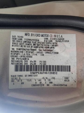 Photo 10 from auction – 2004 FORD TAURUS SE with VIN 1FAFP53U74G120852