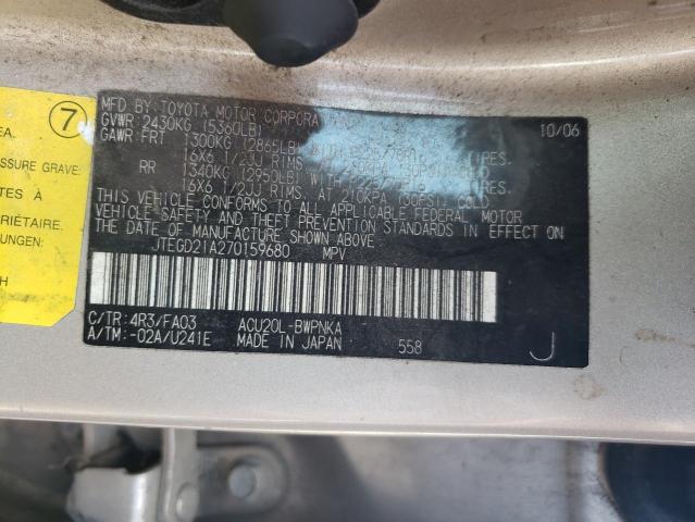 Photo 10 from auction – 2007 TOYOTA HIGHLANDER with VIN JTEGD21A270159680