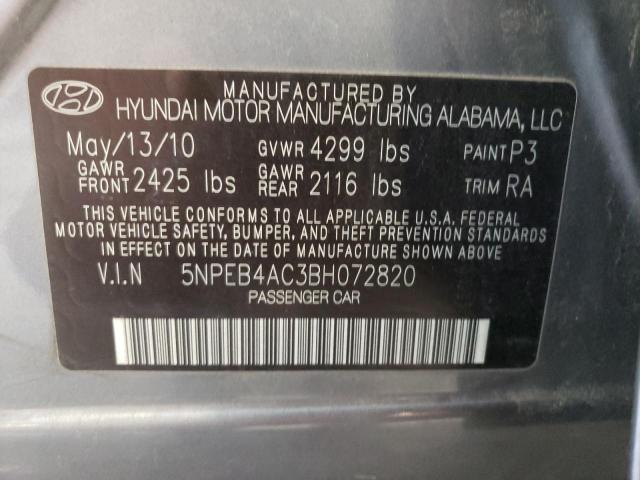 Photo 10 from auction – 2011 HYUNDAI SONATA GLS with VIN 5NPEB4AC3BH072820