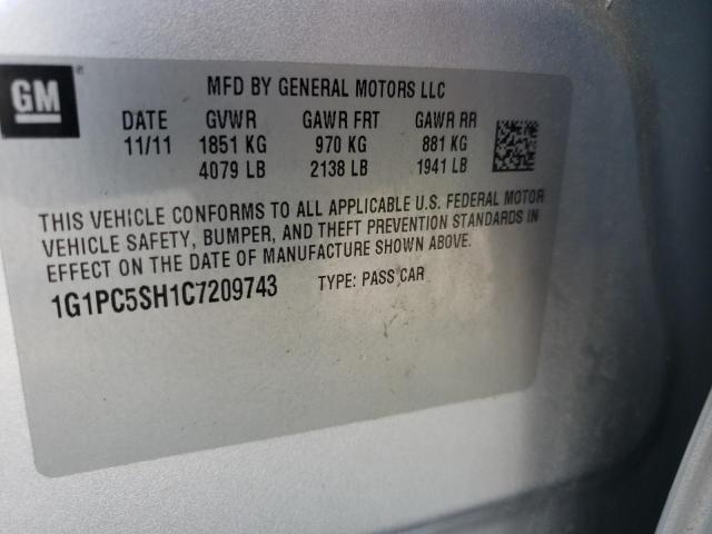 Photo 10 from auction – 2012 CHEVROLET CRUZE LS with VIN 1G1PC5SH1C7209743
