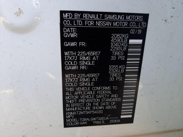 Photo 10 from auction – 2019 NISSAN ROGUE S with VIN KNMAT2MT5KP541311