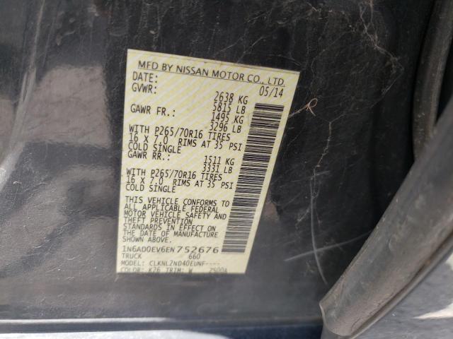 Photo 10 from auction – 2014 NISSAN FRONTIER S with VIN 1N6AD0EV6EN752676