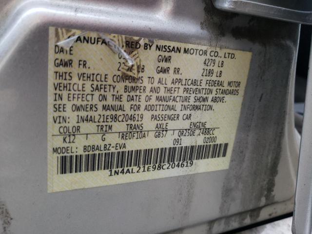 Photo 10 from auction – 2008 NISSAN ALTIMA 2.5 with VIN 1N4AL21E98C204619