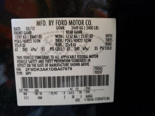 Photo 10 from auction – 2013 FORD EDGE SPORT with VIN 2FMDK3AK1DBA07679