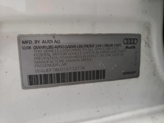 Photo 10 from auction – 2007 AUDI A4 S-LINE with VIN WAUEF78E07A112778