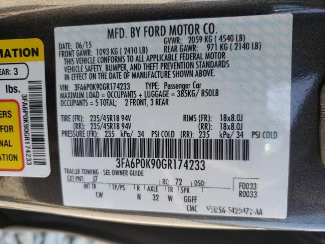 Photo 10 from auction – 2016 FORD FUSION TIT with VIN 3FA6P0K90GR174233