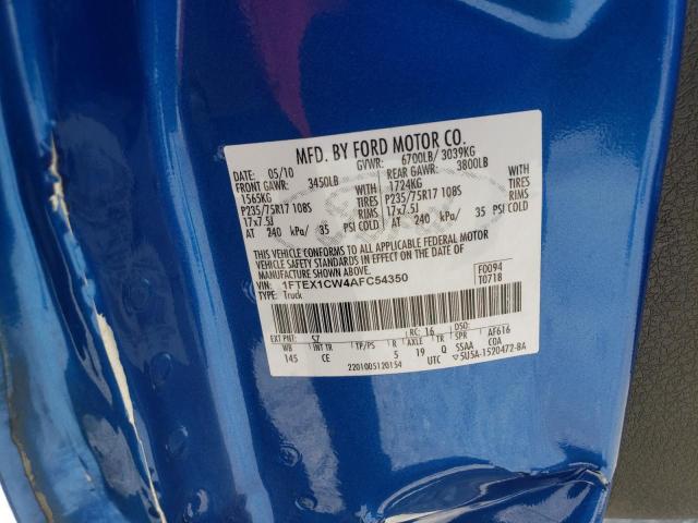 Photo 10 from auction – 2010 FORD F150 SUPER with VIN 1FTEX1CW4AFC54350