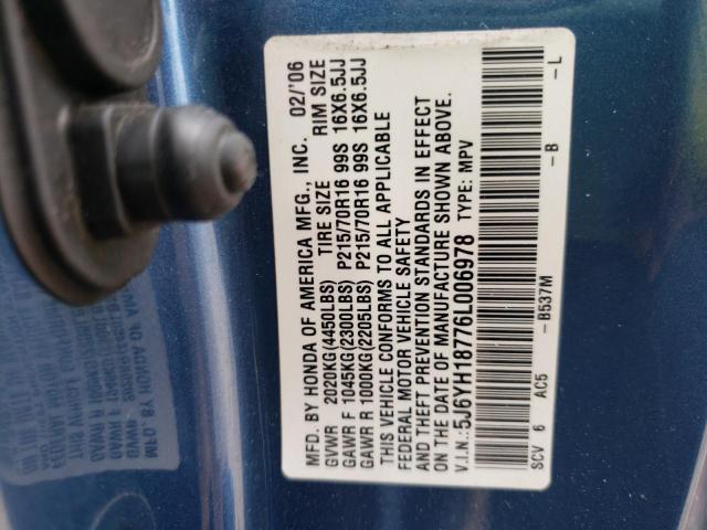 Photo 10 from auction – 2006 HONDA ELEMENT EX with VIN 5J6YH18776L006978