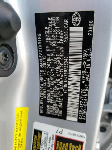 Photo 10 from auction – 2013 TOYOTA CAMRY L with VIN 4T1BF1FKXDU725945