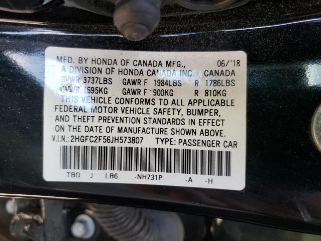 Photo 10 from auction – 2018 HONDA CIVIC LX with VIN 2HGFC2F56JH573807