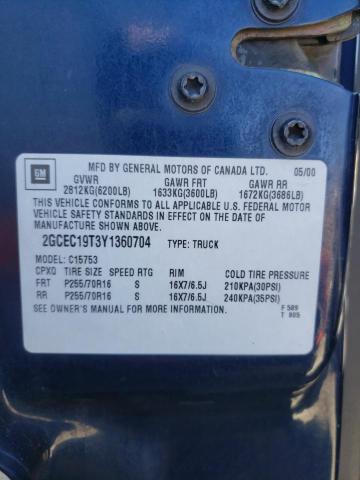 Photo 10 from auction – 2000 CHEVROLET SILVERADO with VIN 2GCEC19T3Y1360704