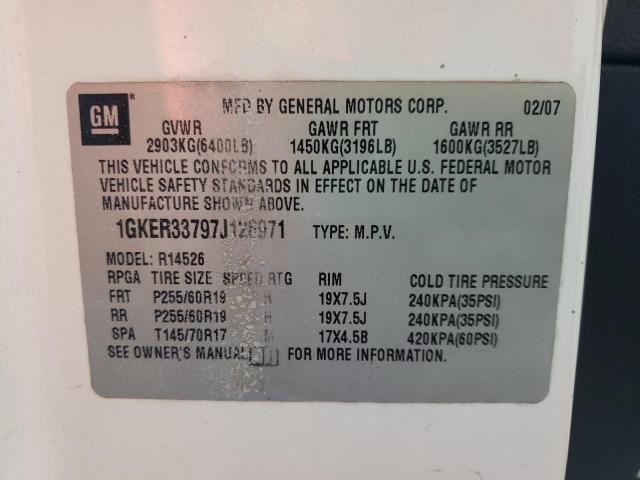 Zdjęcie 10 z aukcji – 2007 GMC ACADIA SLT z VIN 1GKER33797J126971