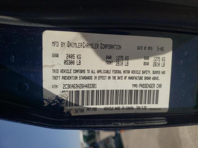 Photo 10 from auction – 2006 CHRYSLER 300C with VIN 2C3KA63H26H483381