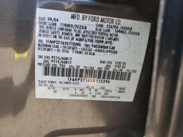 Photo 10 from auction – 2005 FORD FIVE HUNDR with VIN 1FAHP27165G112296