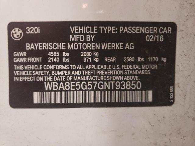 Photo 10 from auction – 2016 BMW 320 XI with VIN WBA8E5G57GNT93850